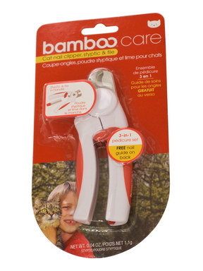 Bamboo Cat Nail Clipper, Styptic & File