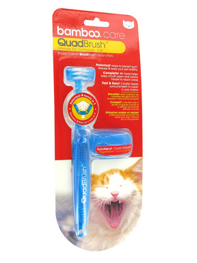 Bamboo QuadBrush Ultimate Pet Toothbrush for Cats