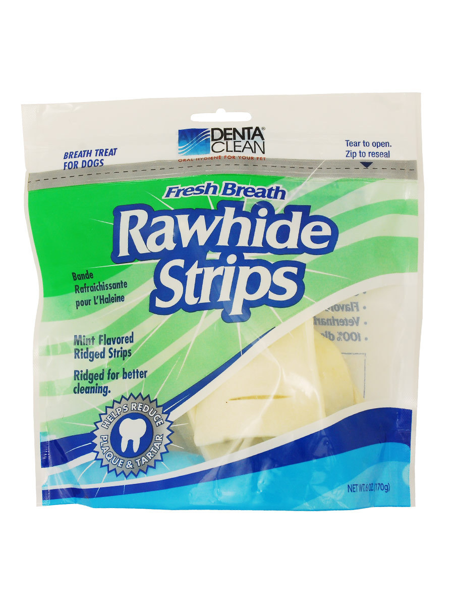 Happy Tails Denta Clean Fresh Breath Rawhide Strips at Pet Shed